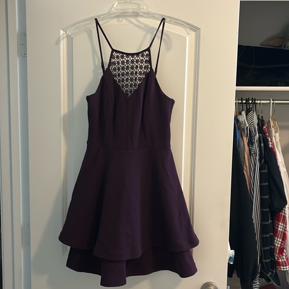 Dark purple cocktail dress